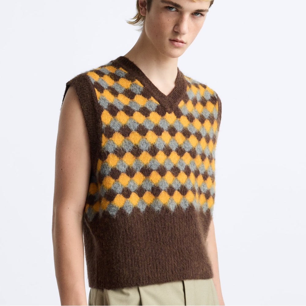 JACQUARD KNIT VEST X HARRY LAMBERT